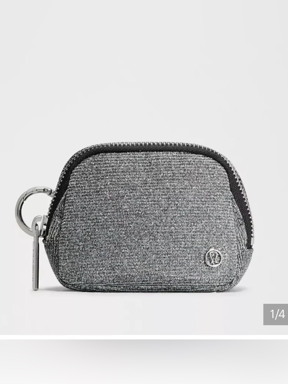 NWT lululemon athletica nano Metallic Black Glitter Cosmetic Pouch